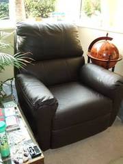 Brown Leather 3 Seater Sofa & Recliner **FOR SALE**