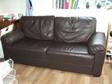£90 - BROWN 3 Seat Leather Sofa