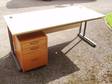 £45 - MODERN LIGHT oak desk,  steel